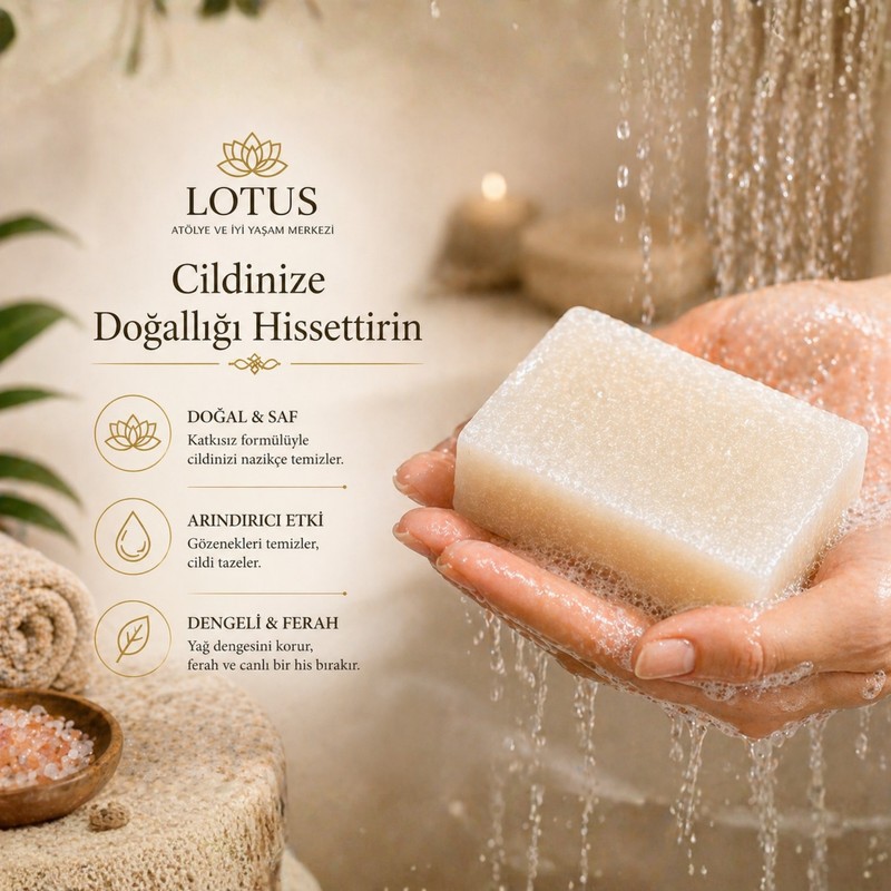 Lotus 🧂 Doğal Tuz Sabunu – Arındırıcı & Peeling Etkili Doğal Cilt Temizleyici | Lotus Atölye ve İyi Yaşam Merkezi