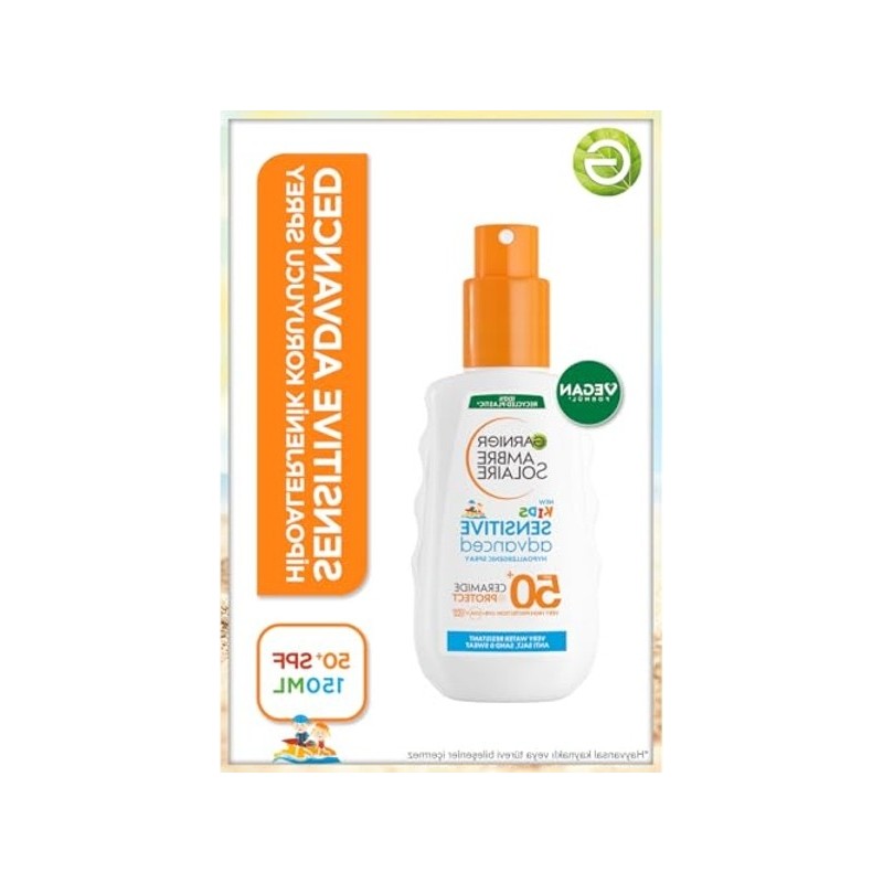 Aesco Garnier Ambre Solaire Sensitive Advanced Güneş Koruyucu Çocuk Sprey GKF50+ 200ML