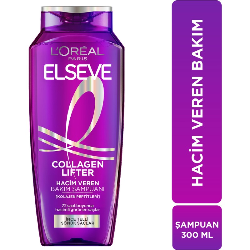 Elseve L'oréal Paris Elseve Hacim Veren Kolajen Peptitleri İçeren Saç Bakım Şampuanı 300 ml İnce Telli Saçlar İçin