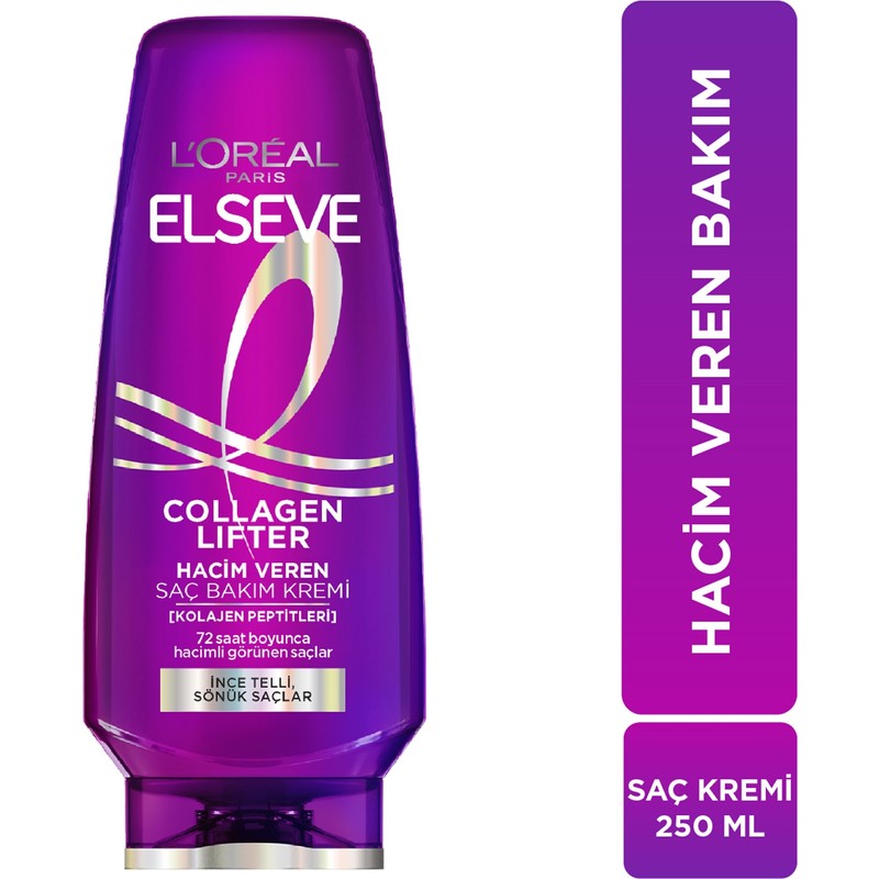 Elseve L'oréal Paris Elseve Hacim Veren Saç Bakım Kremi 250 ml Kolajen Peptitleri ile İnce Telli Saçlar İçin Etkili Bakım