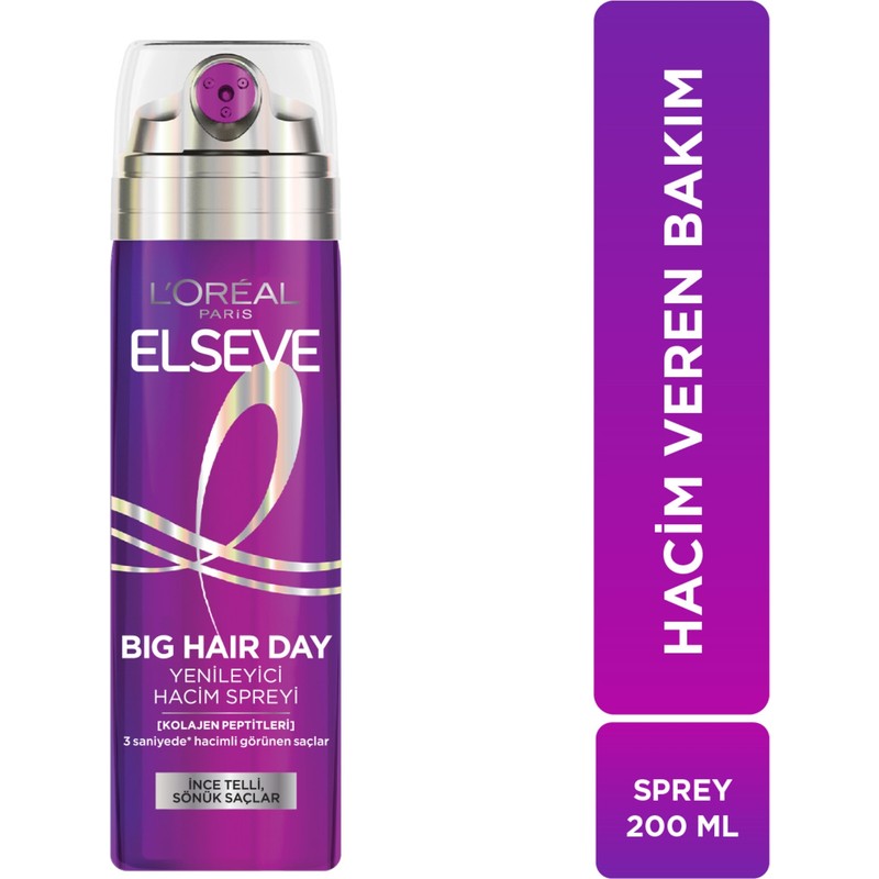 Elseve L'oréal Paris Elseve 200 ML Kolajen Peptitleri İçeren Hacim Veren Saç Spreyi İnce Telli Saçlar İçin Etkili