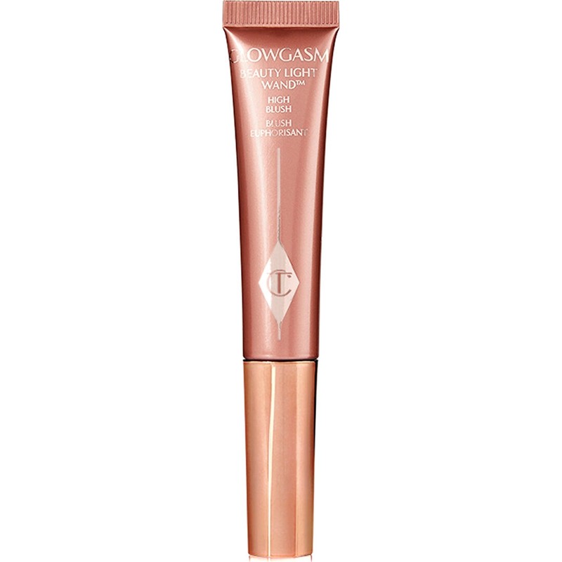 Charlotte Tilbury Glowgasm Beauty Light Wand Pinkgasm – Likit Aydınlatıcı Allık, Işıltılı Pembe Yanak Görünümü