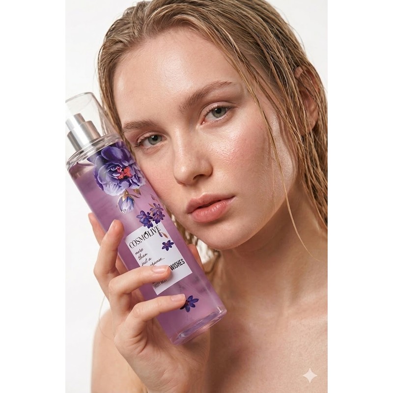 Cosmolive Vücut Spreyi Body Mist | Bombshell | Midnight Wishes | Kadın | Işıltılı | Nemlendirici | 250 ml