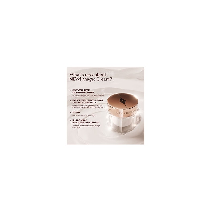 Charlotte Tilbury Charlotte's Magic Cream 50 ml – Nemlendirici, Canlandırıcı & Işıltılı Görünüm Veren Yüz Kremi