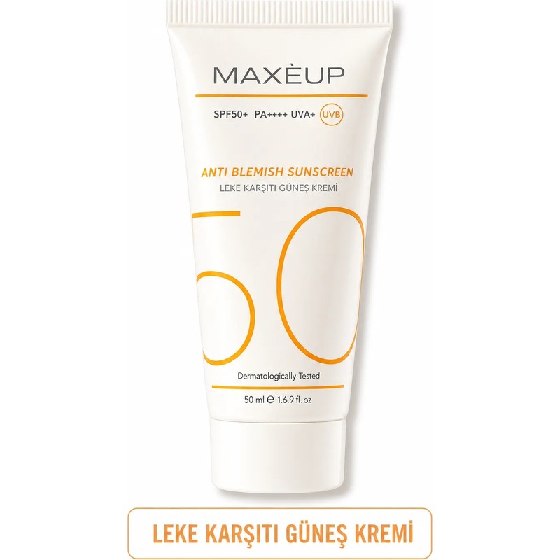 MAXEUP Leke Karşıtı Tüm Ciltler Için Yüksek Korumalı Spf 50+ Güneş Kremi | Glulatyon, Aleo Vera | 50 ML |