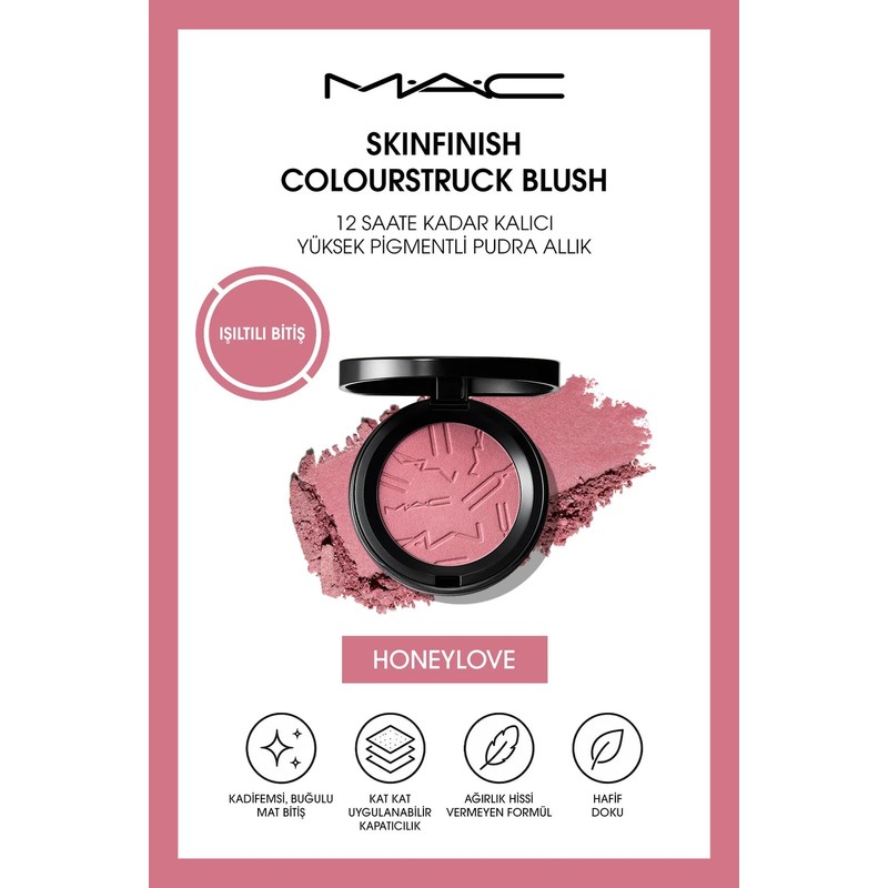 M.A.C Skinfinish Colourstruck Blush 12 Saate Kadar Kalıcı, Yüksek Pigmentli Pudra Allık - Honeylove