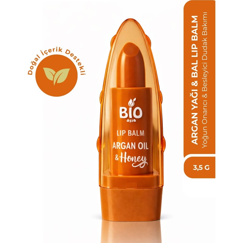 Bio Asia Argan Yağı & Bal Lip Balm – Yoğun Onarım Etkili Doğal Dudak Besleyicisi