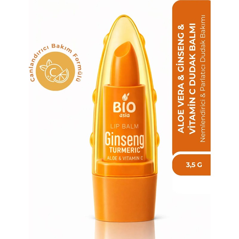 Bio Asia Ginseng & Vitamin C Lip Balm – Onarıcı, Aydınlatıcı & Nemlendirici Dudak Bakımı