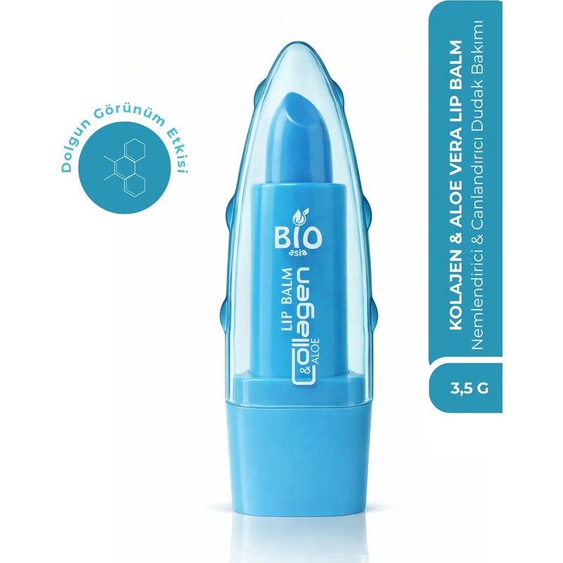 Bio Asia Kolajen & Aloe Vera Lip Balm – Dolgunlaştırıcı & Nem Canlandırıcı Dudak Bakımı