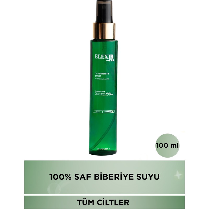 Elexir Eva BİBERİYE SUYU | SAÇ DÖKÜLMESİNE KARŞI BAKIM TONİĞİ | SAÇ UZATMA VE GÜÇLENDİRME DESTEĞİ 100 ML