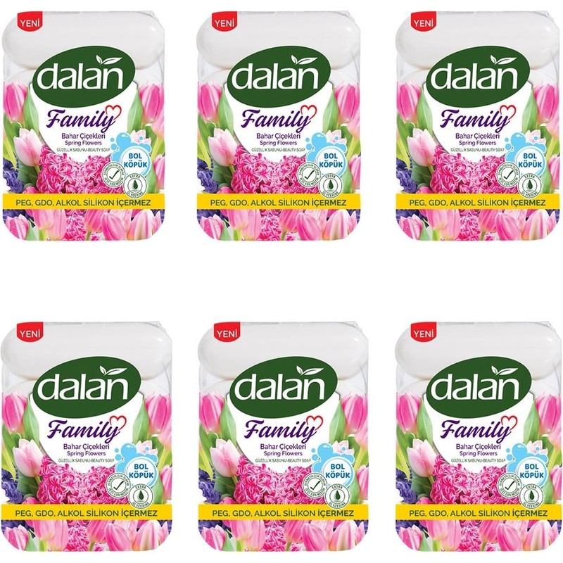 Dalan Famıly Sabun Bahar Çiçekleri 6'lı Paket 75X4 gr