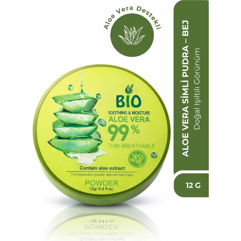 Bio Asia Aloe Vera Pudra – Yağ Kontrolü Sağlayan, Gözenek Gizleyen Hafif Matlaştırıcı