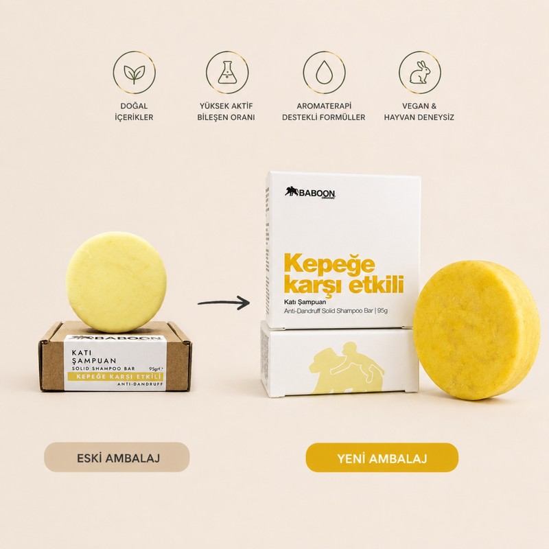 Baboon Natural Kepeğe Karşı Etkili Katı Şampuan - Anti-Dandruff 95 G