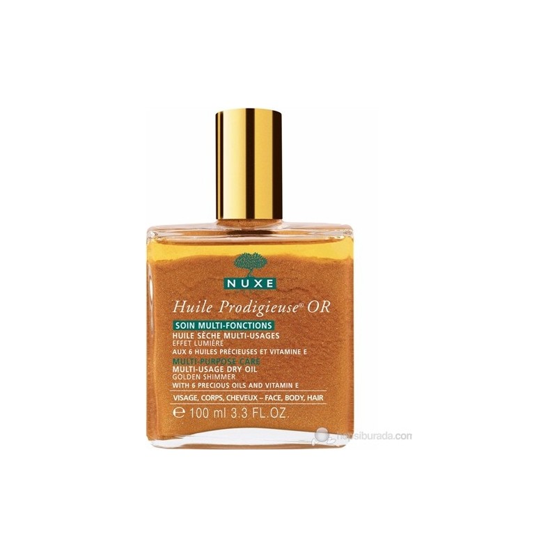 Nuxe 100 ml Huile Prodigieuse Or Çok Amaçlı Kuru Yağ Yüz Vücut Saçlar İçin Altın Parıltılı Etki