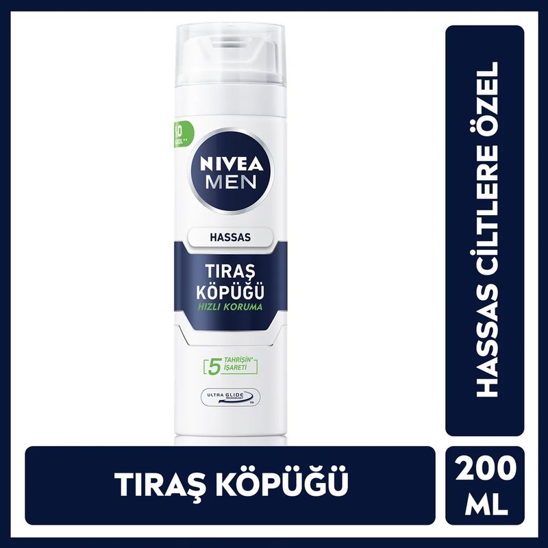 Nivea Men MEN Erkek Tıraş Köpüğü 200ml, Hassas Ciltler, Hızlı Koruma, Rahatlatıcı, Konforlu Tıraş Deneyimi