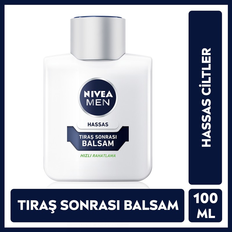 Nivea Men MEN Erkek Hassas Ciltlere Özel Tıraş Sonrası Balsam 100ml, Tahriş ve Hassasiyet Karşıtı, Nemlendirici, Erkek Bakım