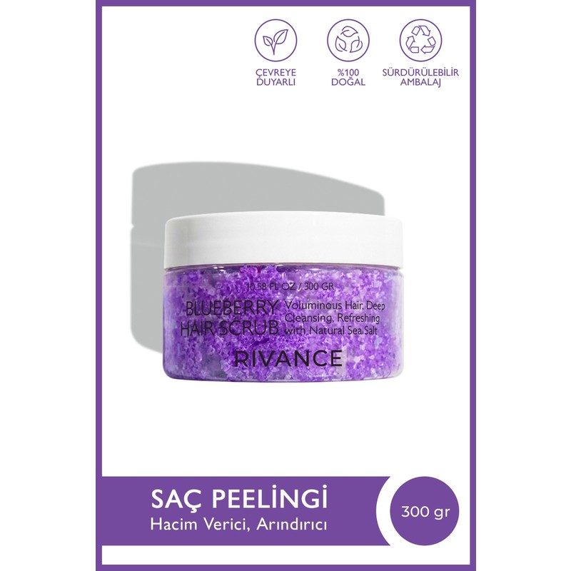 Rivance Deniz Tuzlu Saç Peeling 300 gr Arındırıcı Etki ile Tüm Cilt Tipleri İçin Ferahlatıcı