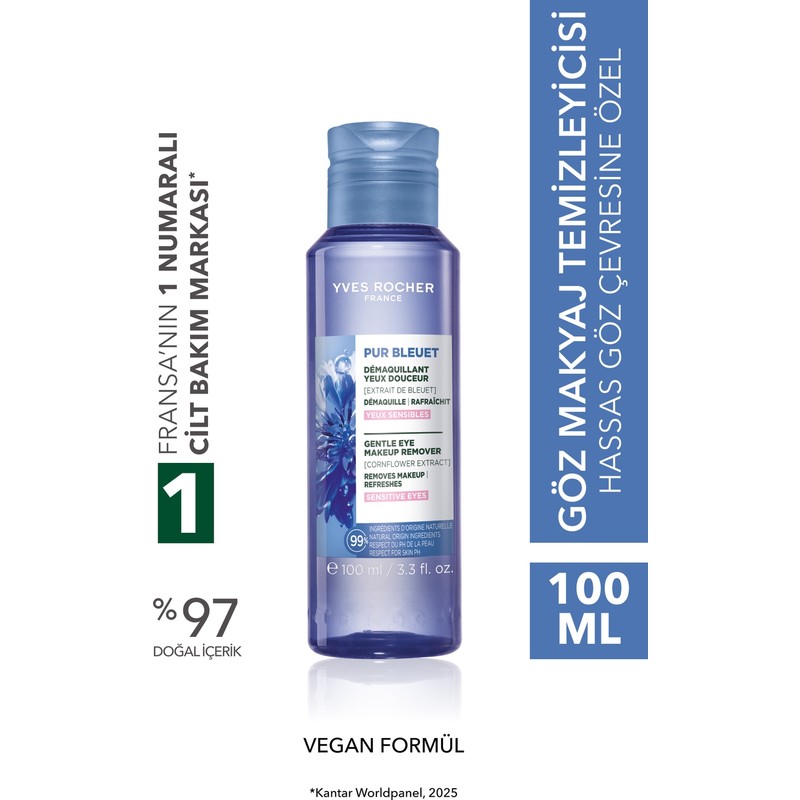 Yves Rocher 100 ML Prebiyotik Göz Makyaj Temizleyici Hassas Ciltler İçin Vegan Formül