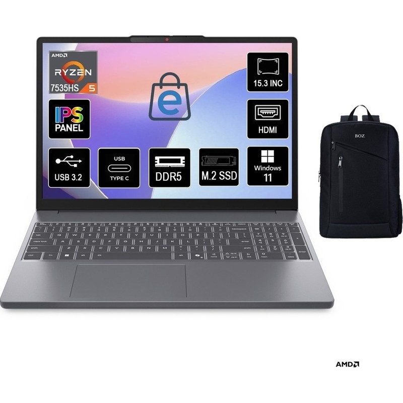 Lenovo Ideapad Slim 3 Amd Ryzen 5 7535HS 16GB 1tb SSD Windows 11 Pro 15.3" Taşınabilir Bilgisayar 83K7009ETR - En Uygun Fiyatlarla Piinti'de