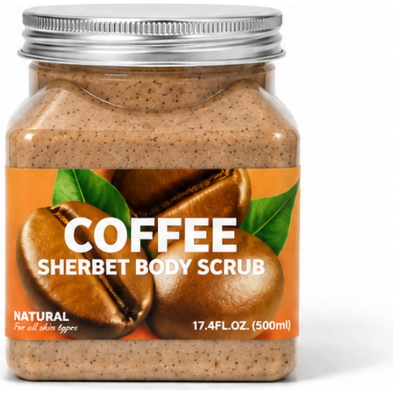 Purivo Coffee Sherbet Body Scrub Kahve Özlü Vücut Peelingi 500 ml – Arındırıcı ve Pürüzsüzleştirici Bakım