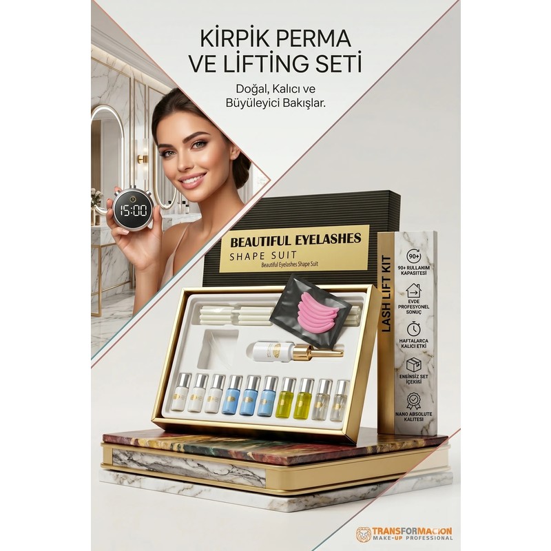 Star Colors Profesyonel Kirpik Lifting Perma Seti Evde Kalıcı Kaş ve Kirpik Bakımı Lash Lift Kit (90 Kullanım) 720364