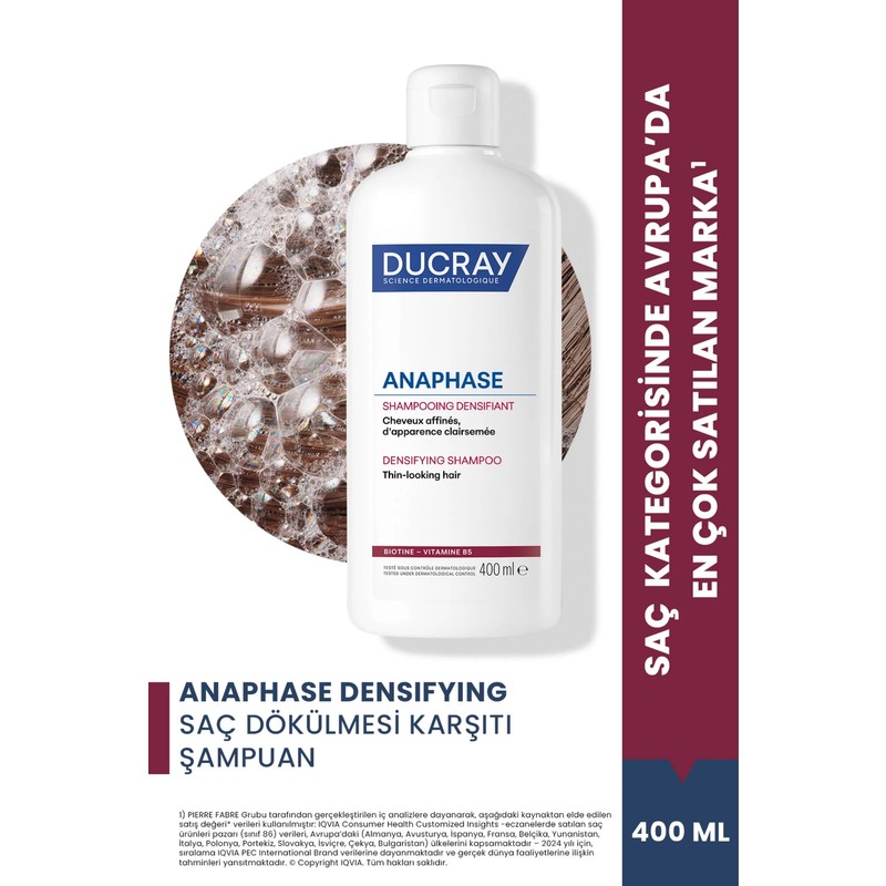 Ducray Anaphase Chronic Saç Dökülmesi Karşıtı Şampuan İncelmiş ve Seyrekleşmiş Saçlar için Şampuan 400 ml