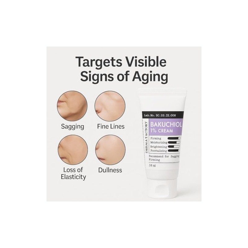 Yake Store Derma Factory Kırışıklık ve Canlılık Bakım Kremi Yüzde Bir Bakuchiol Krem Derma Factory Bakuchiol Yüzde Bir Cream 30 gr