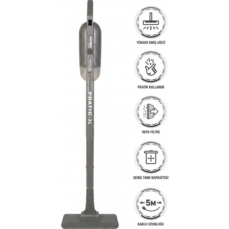 Fantom Pratik-XL P 1300 Dikey Süpürge 500 W Gri Toz Torbasız Kullanım ve - En Uygun Fiyatlarla Piinti'de