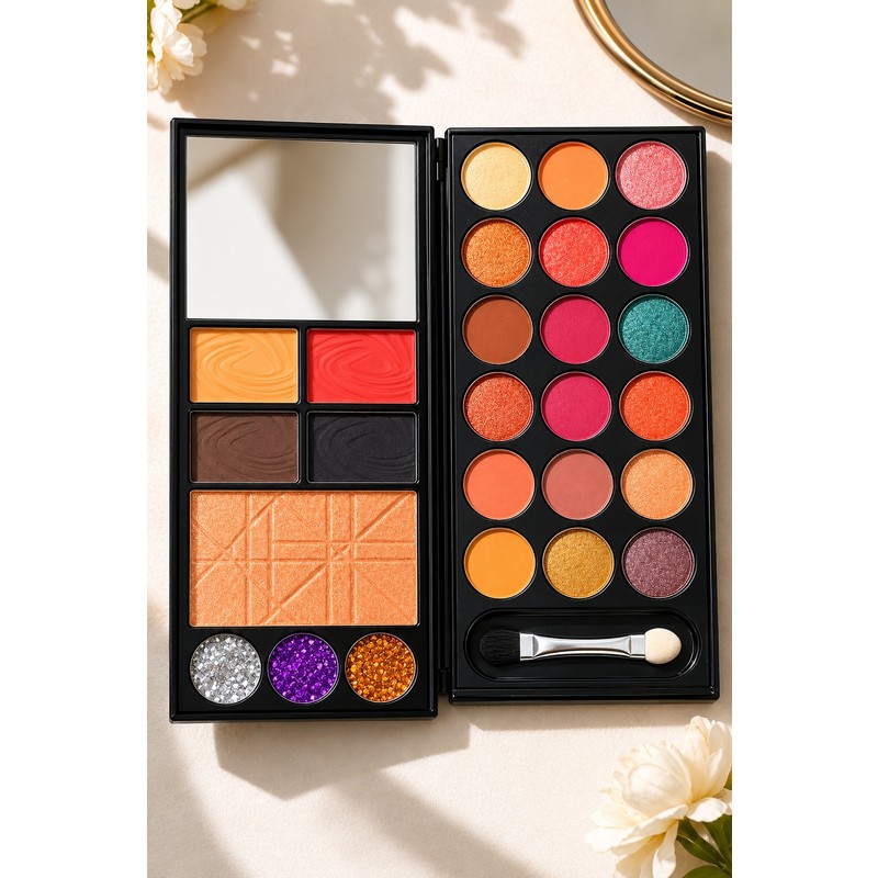 Sudedi Home 26 Renk Profesyonel Makyaj Paleti Aynalı Far Allık Kontür Highlighter Simli Makyaj Seti