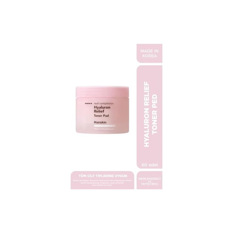Elivora Hanskin Hyaluron Relief Toner Pad-Rahatlatıcı-Nemlendirici-Yatıştırıcı Toner Ped 210ML (60PCS)