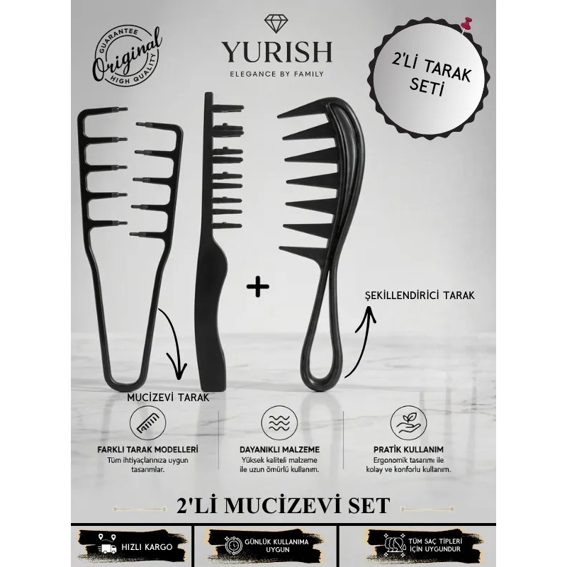 Yurish Mucizevi Tarak ve Wax Taragı 2 'li Set