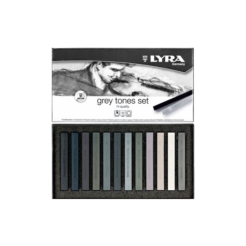 Lyra Polycrayons Soft Gri Tonlar 12 Renk Toz Pastel Boya Yüksek Kalite Özellikli Set