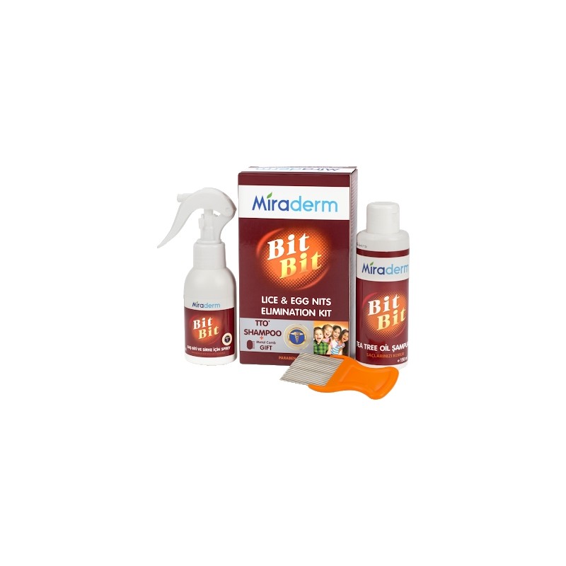 Miraderm Bit Bit Saç Spreyi + Şampuanı + Çelik Tarak Seti 100 ml + 150 ml Arındırıcı Etki