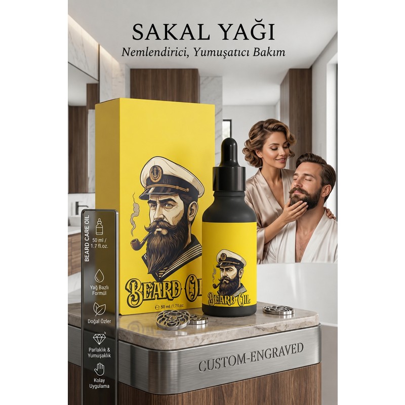 Transformacion Sakal Bakım Yağı 50 ml - Argan & Jojoba Yağlı Nemlendirici, Yumuşatıcı ve Parlatıcı Profesyonel Sakal Serumu 721644