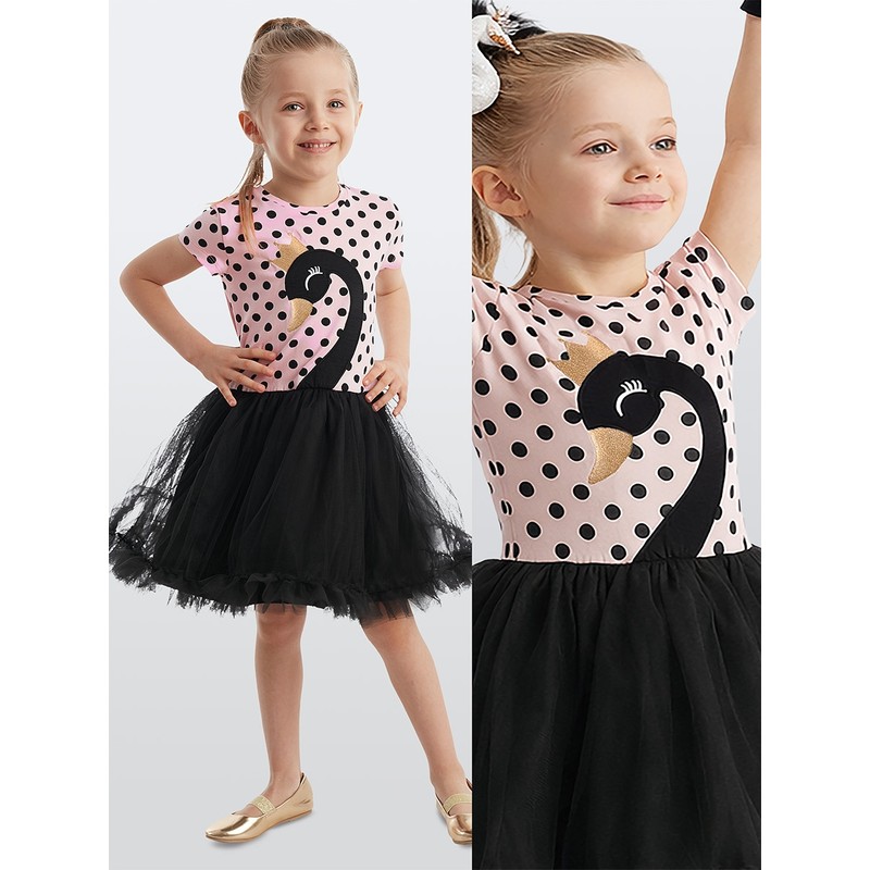 Denokids Kız Çocuk Tüllü Abiye Elbise Siyah Renk Günlük Stil Özel Olay
