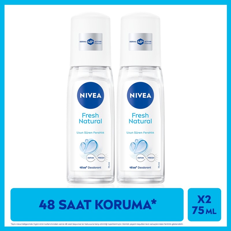 Nivea Kadın Pump Sprey Deodorant 75ml, 48 Saat Ter Koruması, Uzun Süren Ferahlık, Okyanus Özleri, X2 Adet