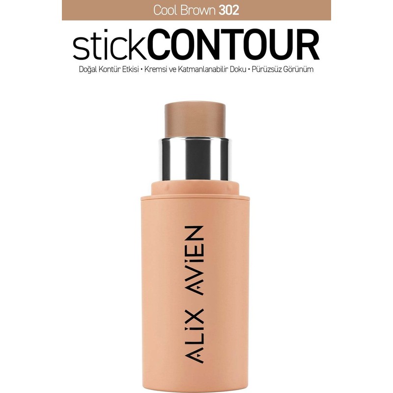 Alix Avien Katmanlanabilir Kremsi Dokulu Nemlendirici E Vitaminli Stick Kontür - Stick Contour 302 Cool Brown