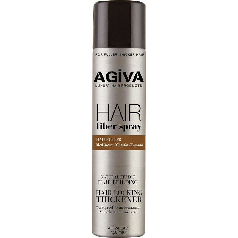 Agiva Hair Fiber 150 ml Düzleştirici Etkili Kahverengi Saç Dolgunlaştırıcı Sprey