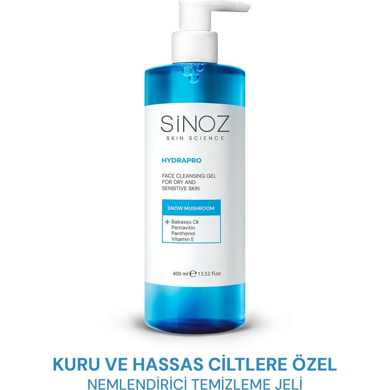 Sinoz Hydrapro Kuru ve Hassas Ciltler için Nemlendiricili Yüz Temizleme Jeli 400 ml