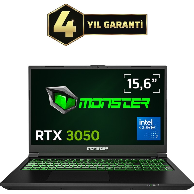 Monster Abra A5 V21.9 Intel Core 7 240H 16GB Ram 500 GB SSD 4 GB Rtx 3050 Freedos 15,6" 144 Hz Oyun Bilgisayarı - En Uygun Fiyatlarla Piinti'de