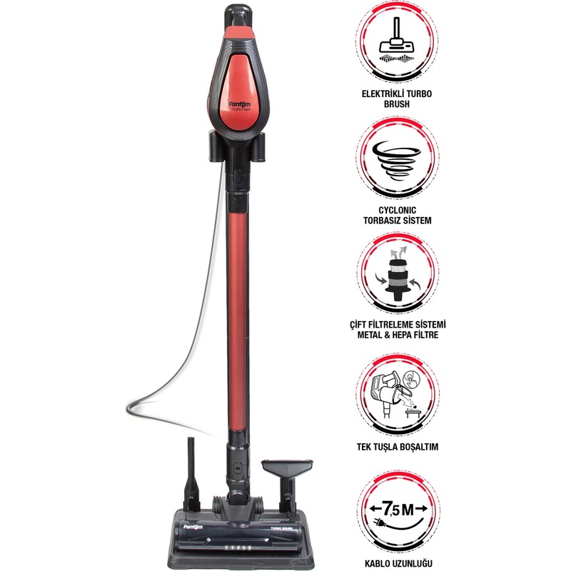 Fantom Pluto P 6000 Cyclone Dikey Elektrikli Süpürge Toz Torbasız 1 Litre Kapasite ile Pratik Kullanım - En Uygun Fiyatlarla Piinti'de