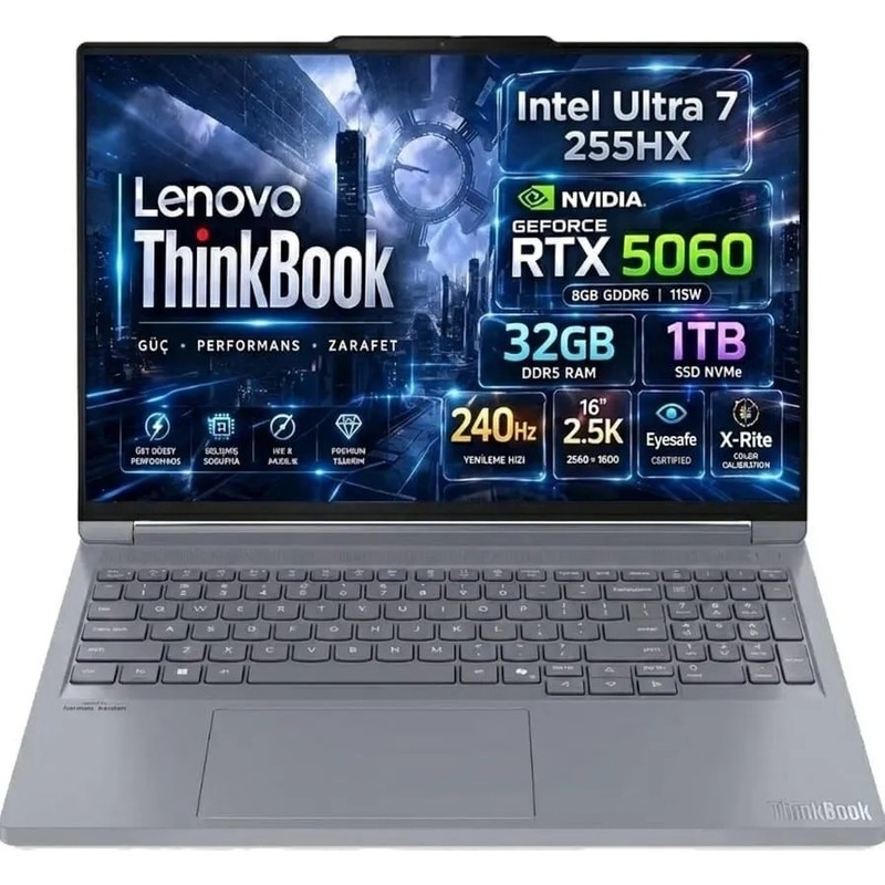 Lenovo Thinkbook 16P 21R0001LTX Ultra 7 255HX 32GB 1tb SSD Rtx 5060 8gb 240Hz 16 2560X1600 Freedos Dizüstü Bilgisayar - En Uygun Fiyatlarla Piinti'de