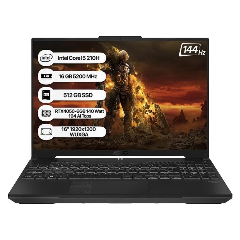 Asus Tuf Gaming F16 FX607VU-RL142 I5 210H 16GB 512GB RTX4050-6GB 140W FreeDOS 16" 144Hz Notebook - Piinti Fiyat Karşılaştırması