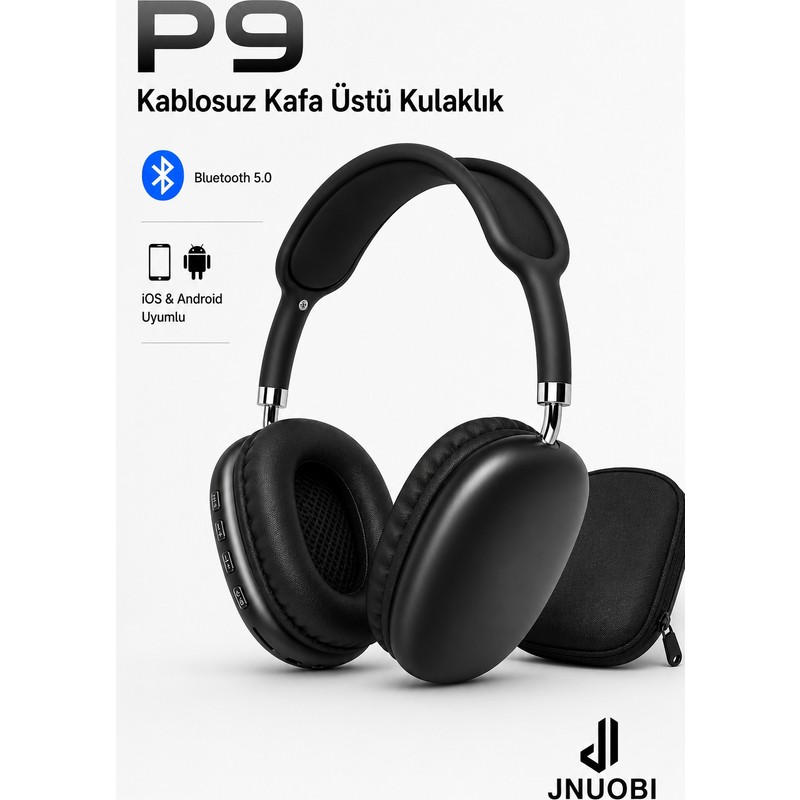 Jnuobi P9 Kablosuz Bluetooth 5.0 Kafa Üstü Kulaklık – Mikrofonlu – Katlanabilir – Ios & Android Uyumlu – Stereo Bass - Piinti Fiyat Karşılaştırması