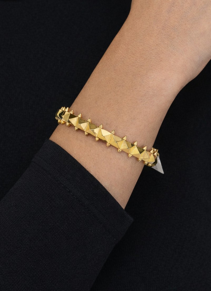 Kızılay Kuyumcusu 22 Ayar Altın Dikanli Piramit Modeli Kelepçe Bilezik 16.53 gr KLP2188