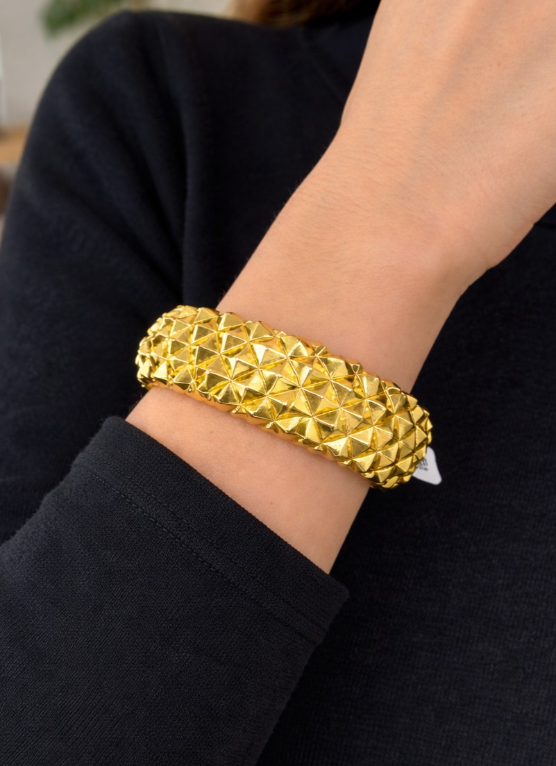 Kızılay Kuyumcusu 22 Ayar Altın Piramit Modeli Kelepçe Bilezik 15.09 gr KLP0905