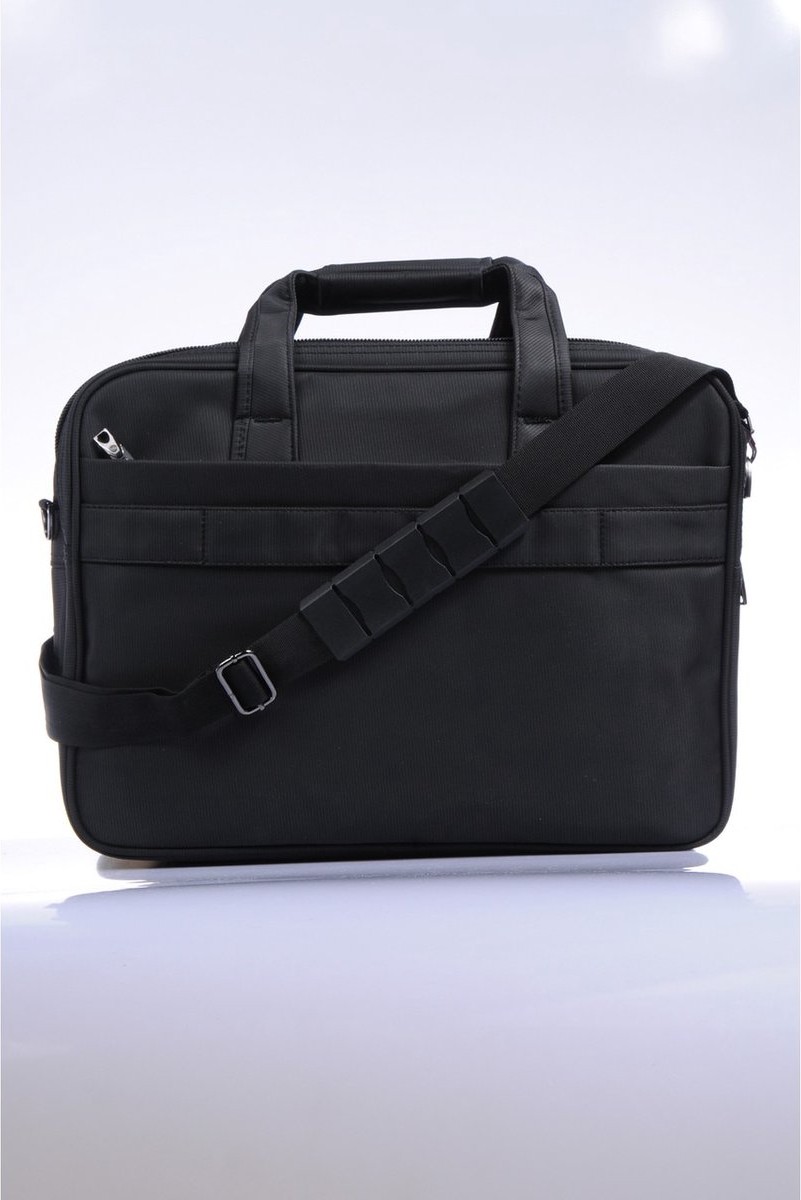 Ççs 71242 Siyah Kumaş Laptop Bölmeli Evrak Çantası görsel 3
