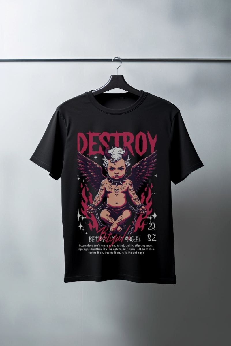 Fantastik Store Unisex Oversize 24/1 Penye Dtf Baskılı Tişört - DTF144