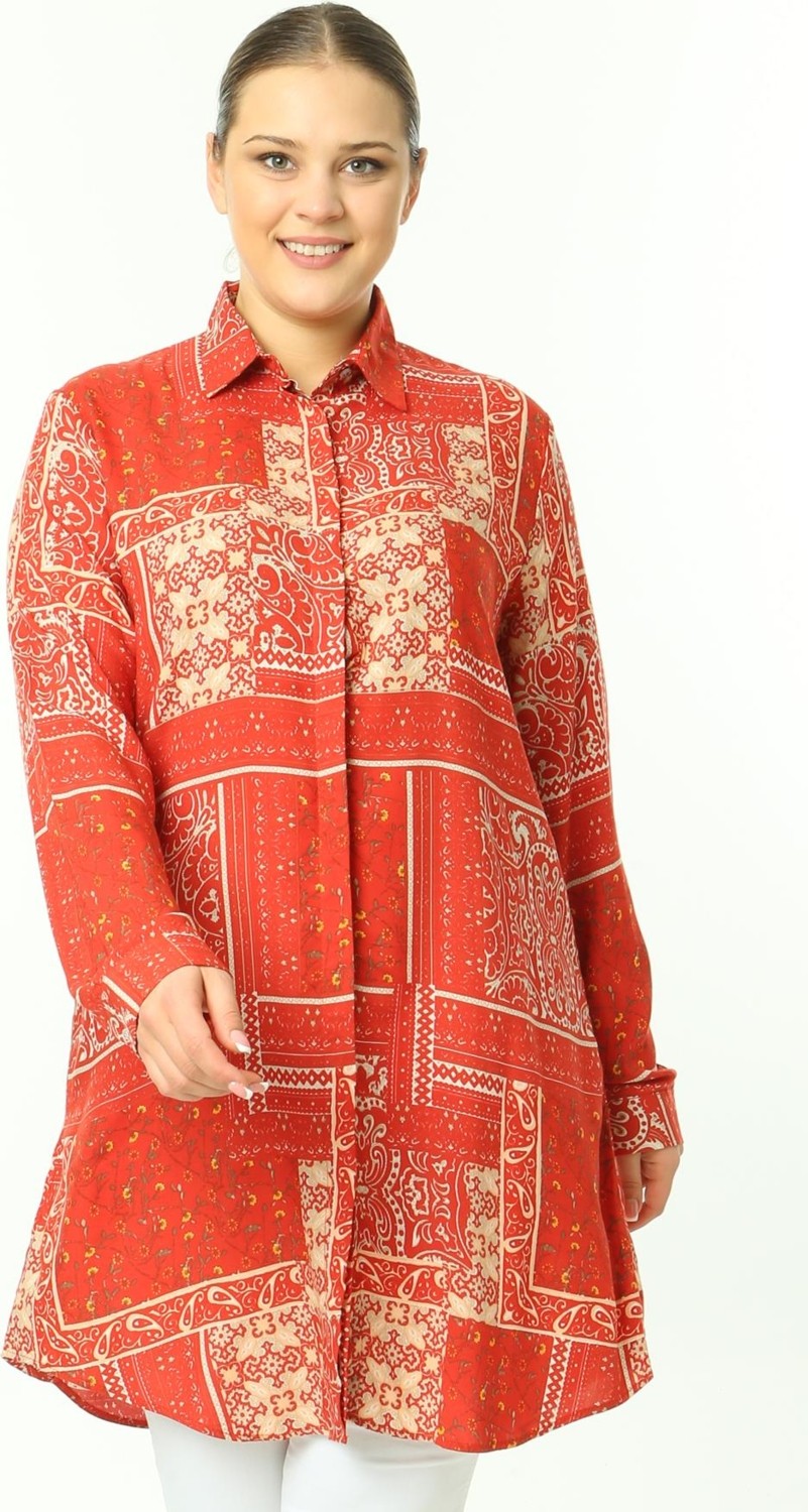 Ladies First Desenli Tunik 9000-D09 Pamuk Kumaş