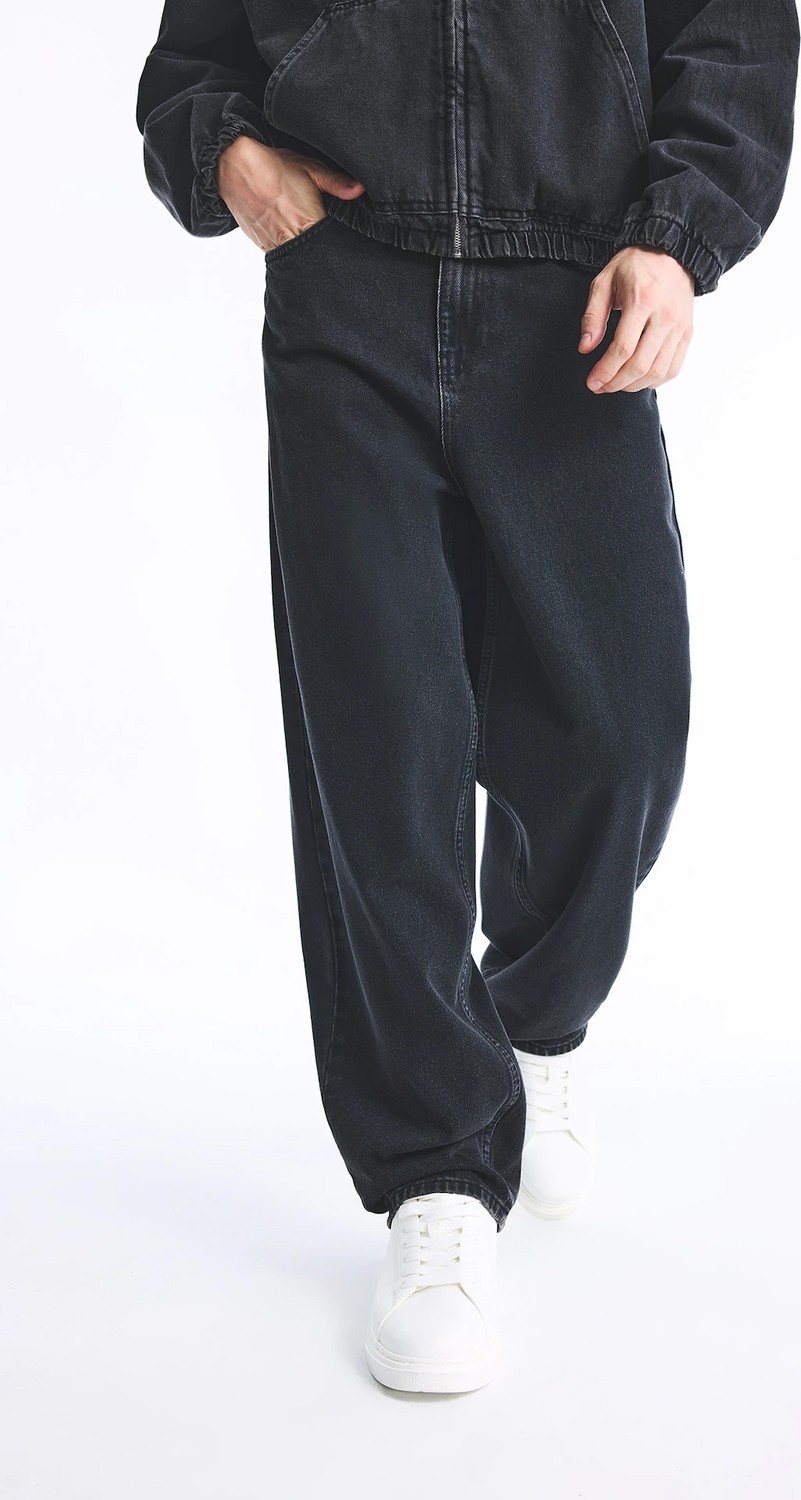 DeFacto %100 Pamuk Süper Baggy Fit Pantolon H1697AX26SP görsel 3